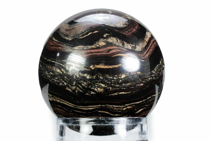 Polished Tiger Iron Stromatolite Sphere - Billion Years #360316